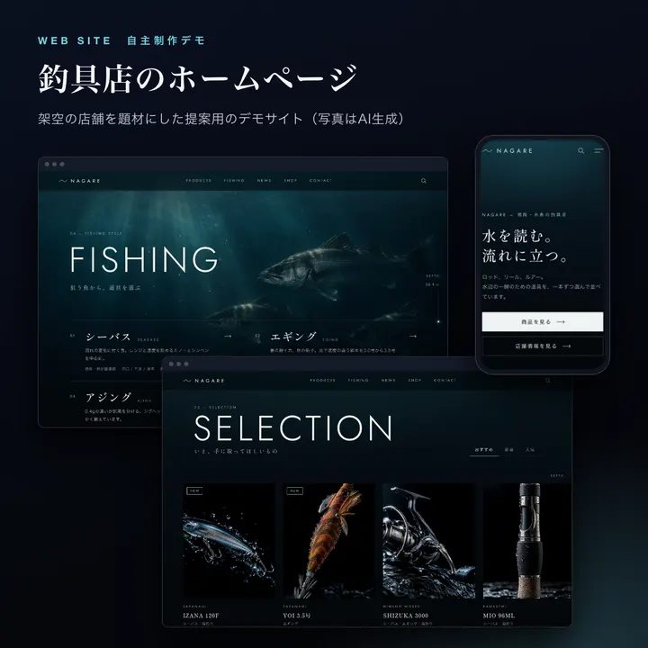 釣具店サイトの画面